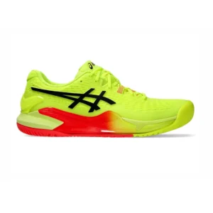 نمای جانبی کفش تنیس مردانه ASICS GEL-RESOLUTION 9 PARIS زرد و مشکی